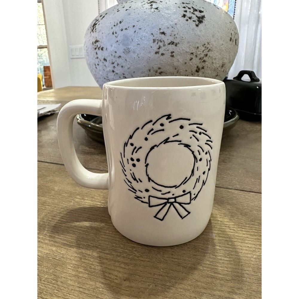 Rae Dunn Holly Jolly Red Handle Mug Artisan Collection Christmas‎ Holiday New